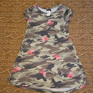 Pink % Violet | Camouflage Dress with Pink Unicorn Accents